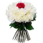 Fleurs D’amour – 20 Roses Blanches Et Une Rose Rouge