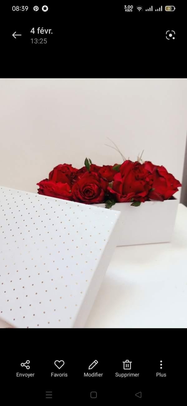 Boite de fleurs Rouge