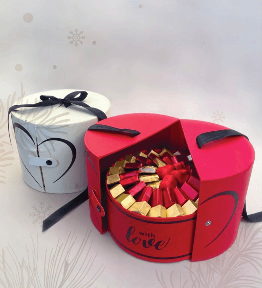 Boite de Chocolat raffinée (Blanche ou Rouge)