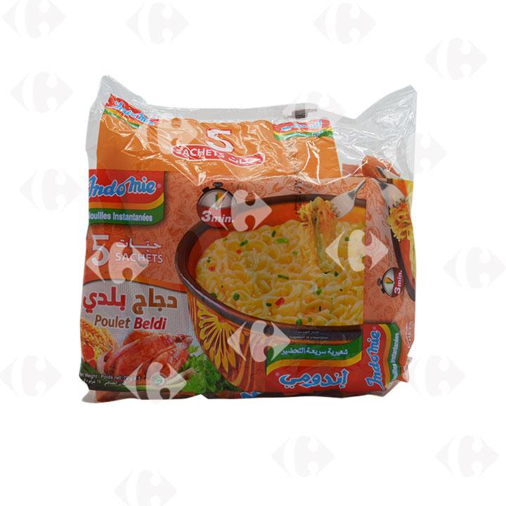 Nouilles Instantanées Poulet Beldi Indomie 5x70g