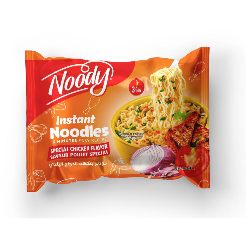 Lot nouilles saveur poulet spécial Noody 5x70g.