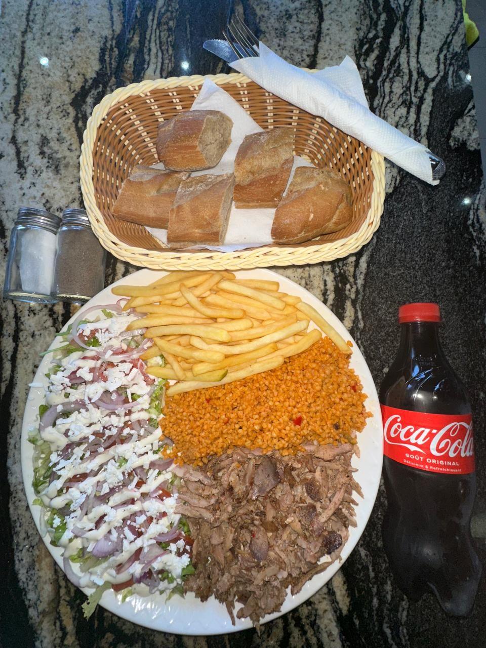 Assiette & Viande & Frite & Boisson