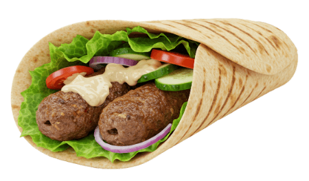 Sandwich Kabeb Viande (2 brochettes)