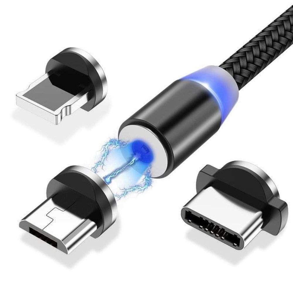 Cable Magnetique 3 en 1 (type c - lightning - micro usb)