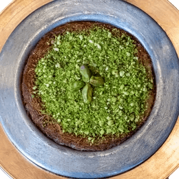 Kounafa Fromage et Pistache au Charbon