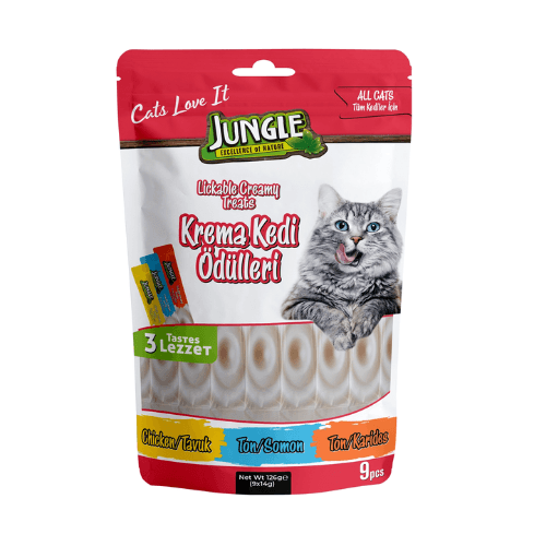JUNGLE LICKABLE TREAT FOR CAT CREAM MIX 9*14 G