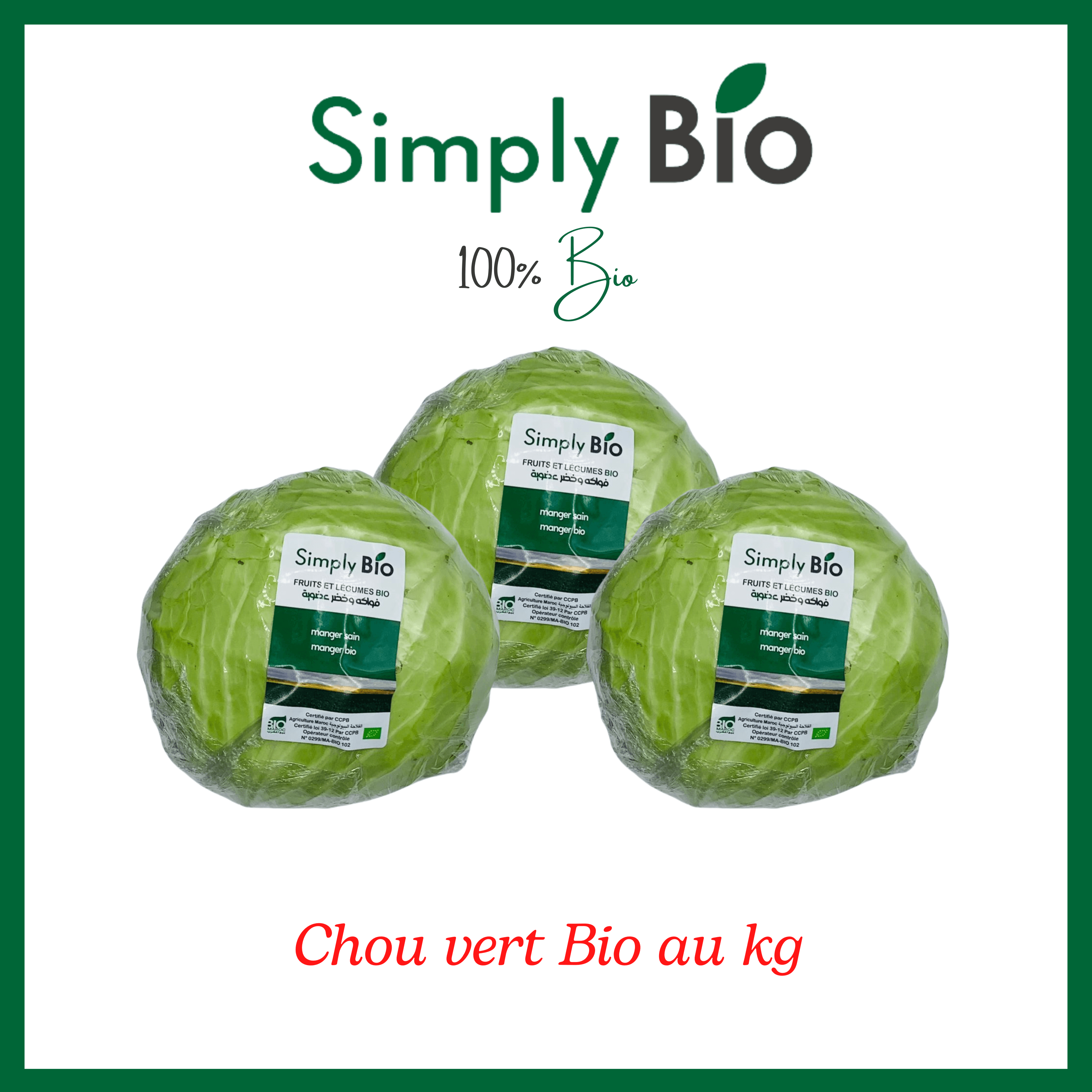 Chou Vert Bio Au Kg