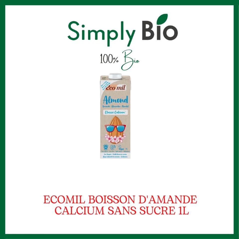 ECOMIL BOISSON D'AMANDE CALCIUM SANS SUCRE 1L
