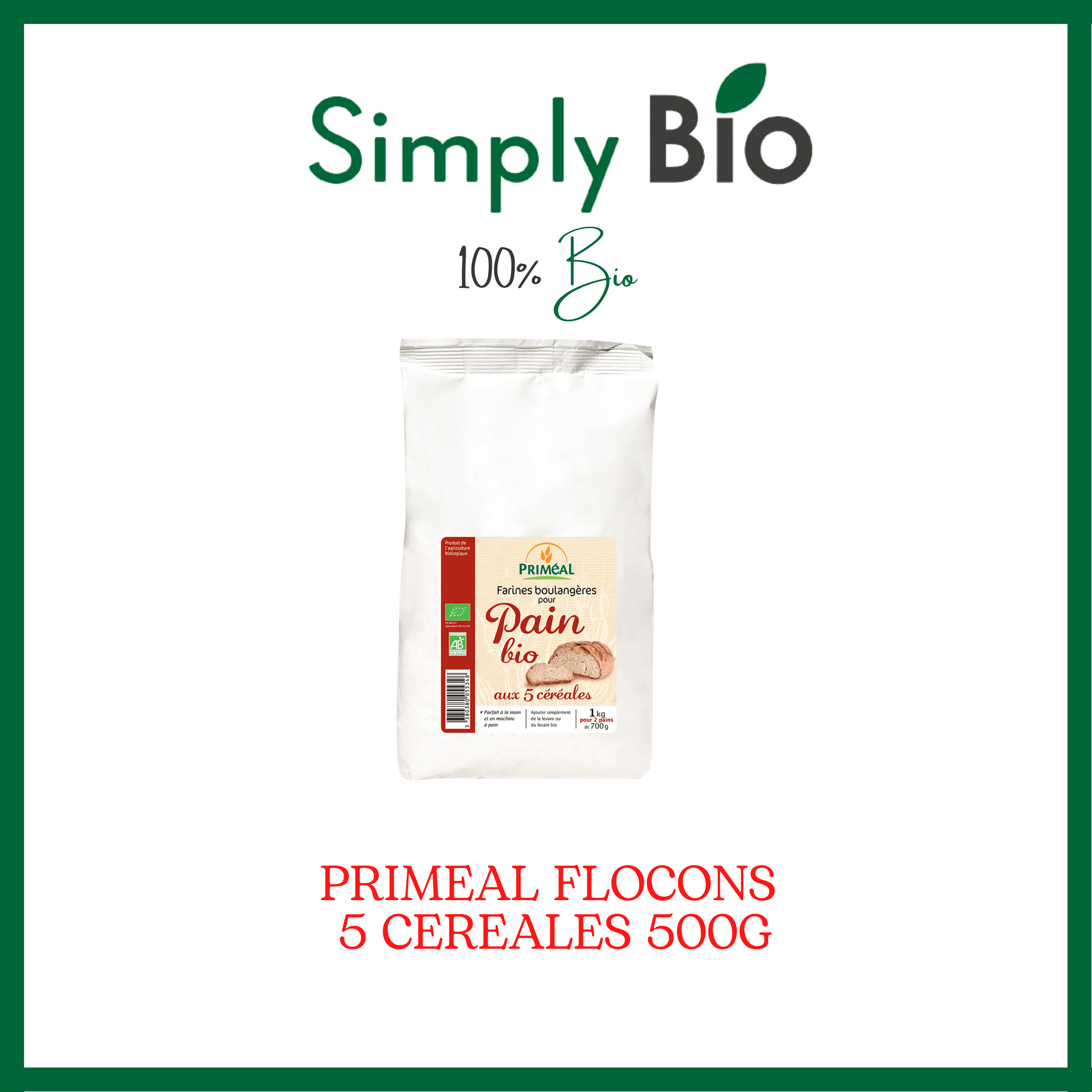PRIMEAL FLOCONS 5 CEREALES 500G