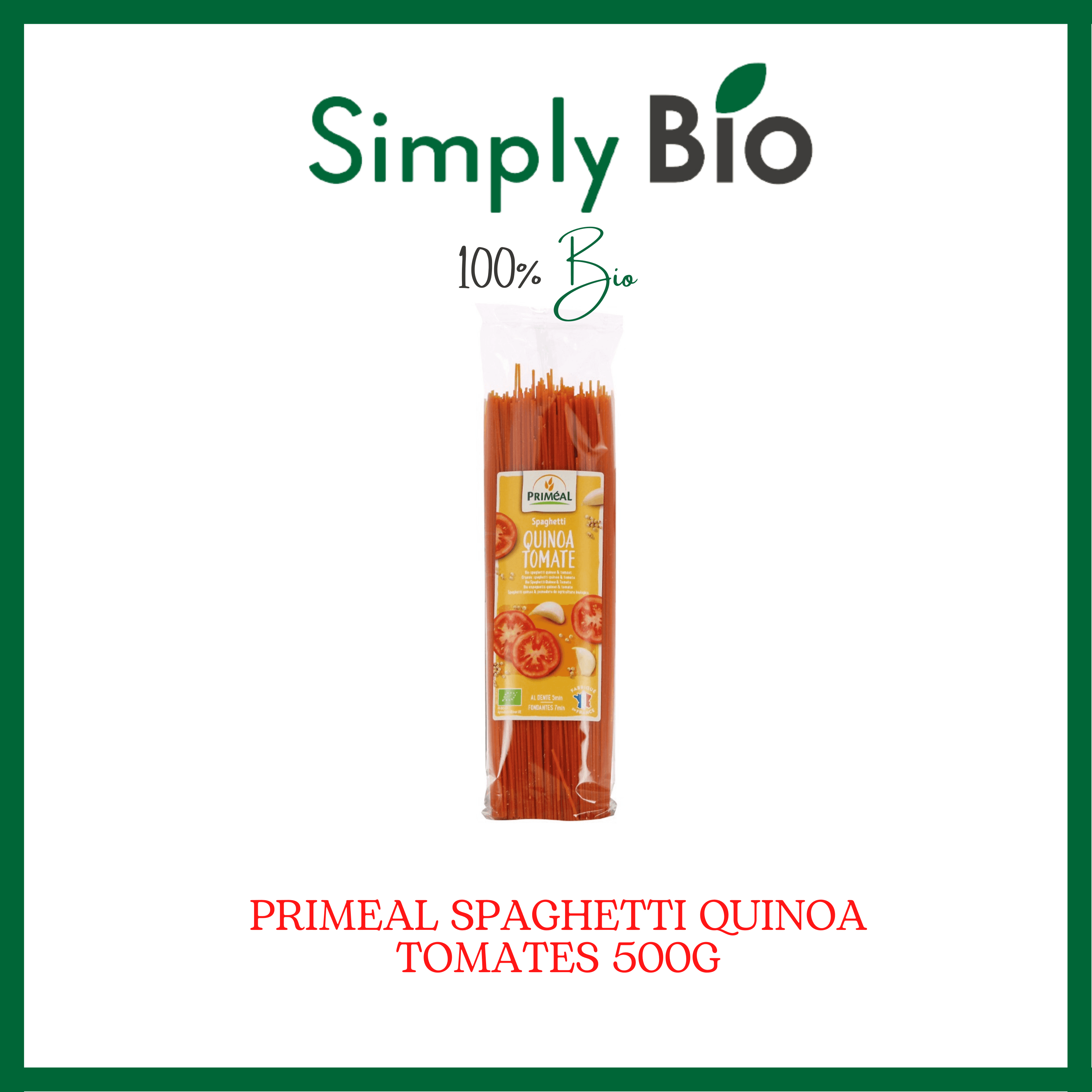 PRIMEAL SPAGHETTI QUINOA TOMATES 500G