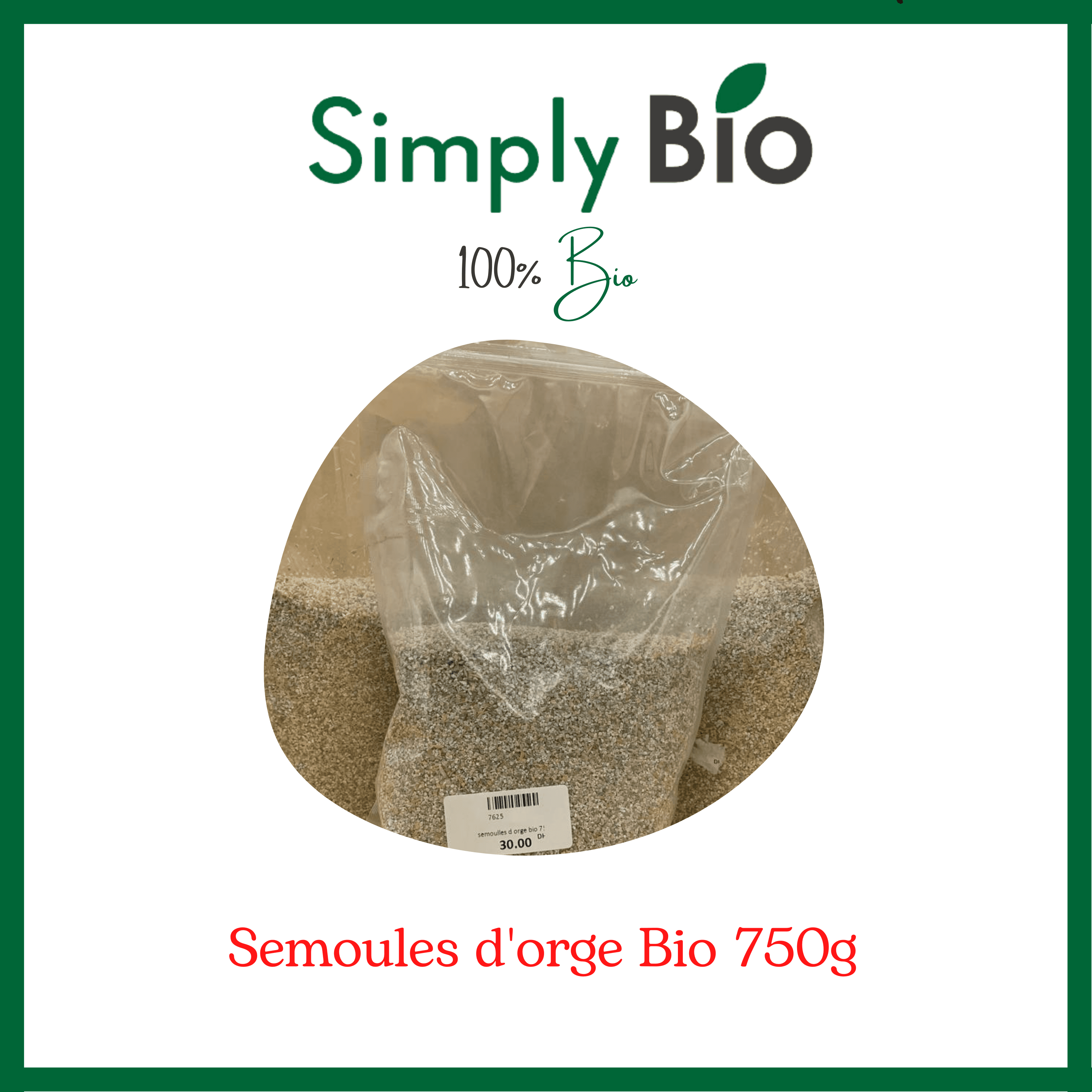 Semoules d'orge bio 750g