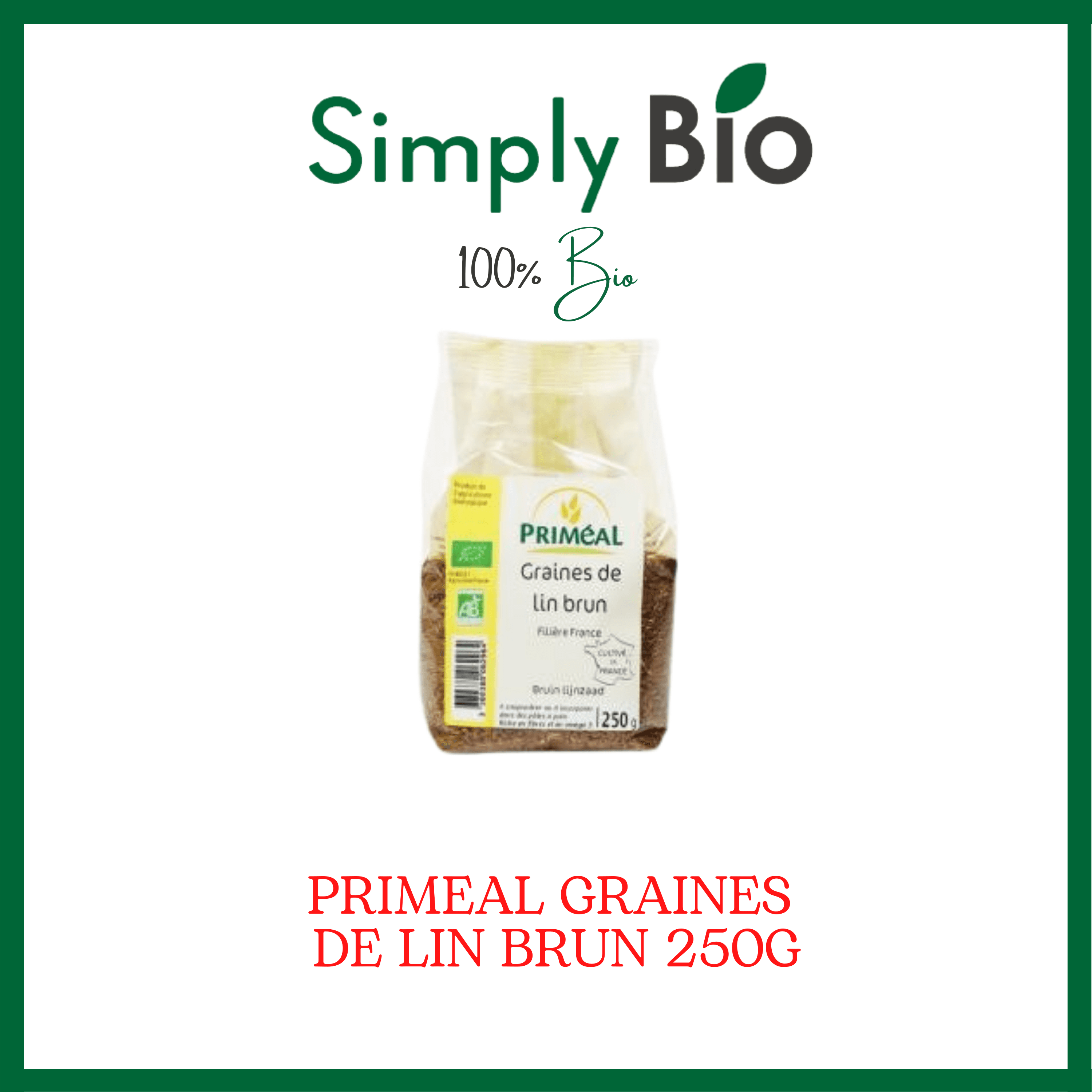 PRIMEAL GRAINES DE LIN BRUN 250G