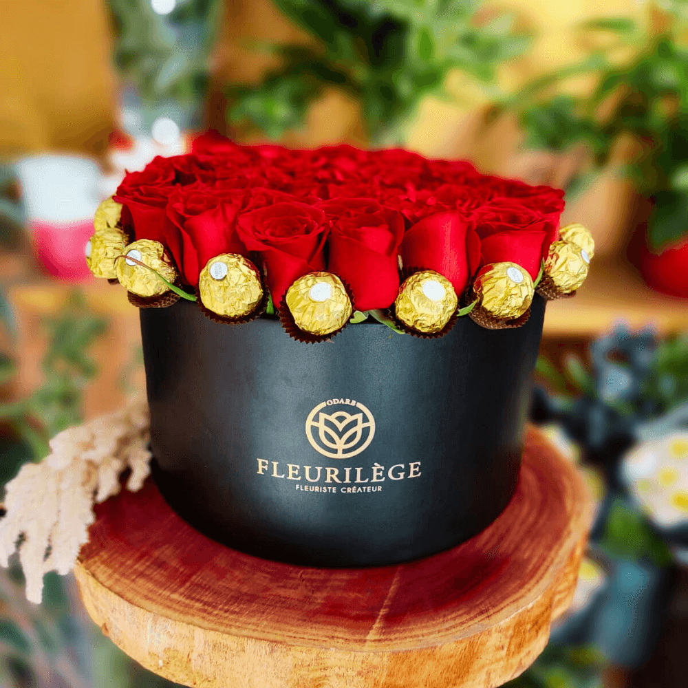 Boite De Fleurs Chocolat M