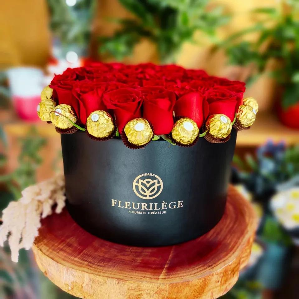 Boite De Fleurs Chocolat M