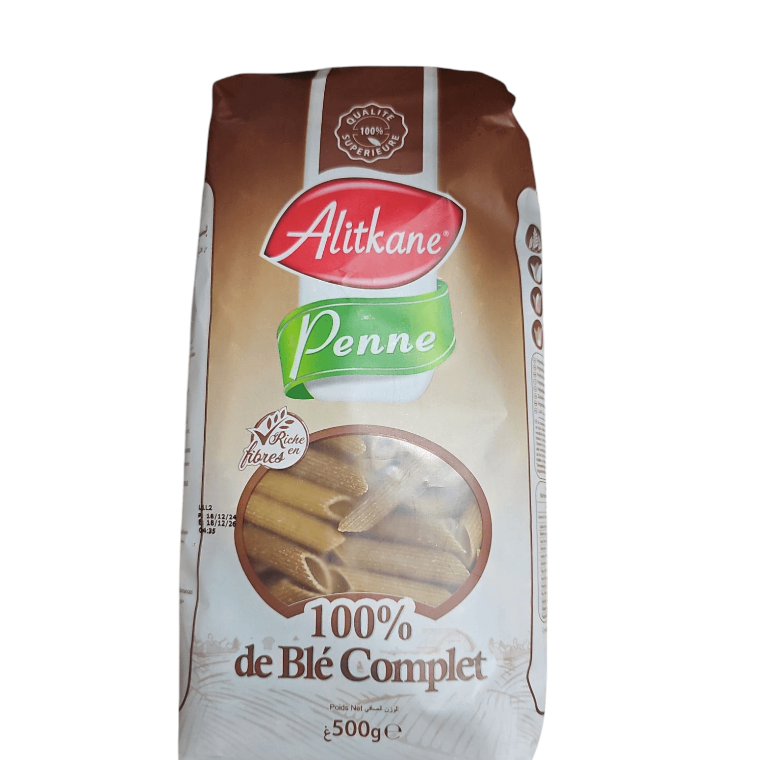 Penne blè complet 500g