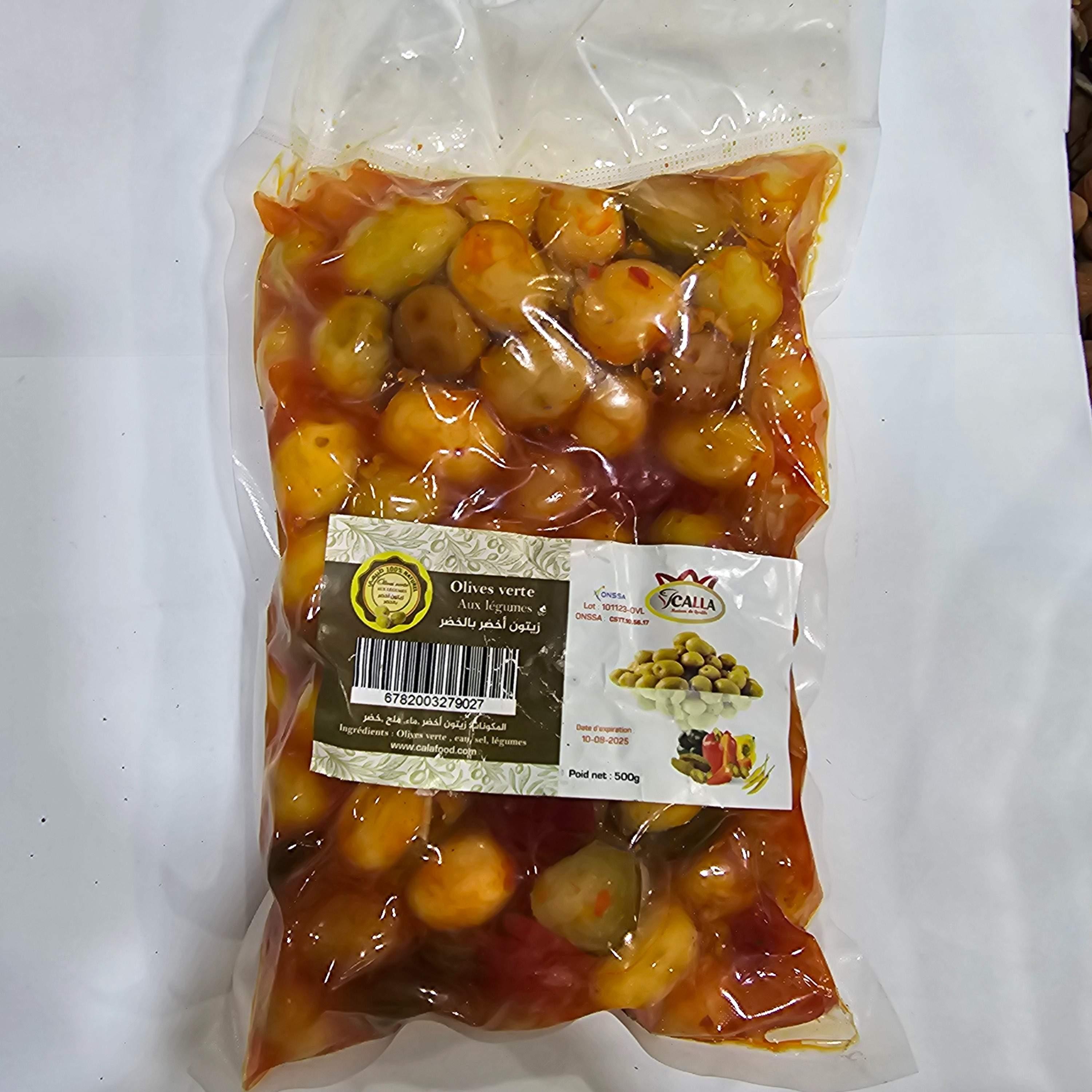 Olives Verte aux légumes 500g