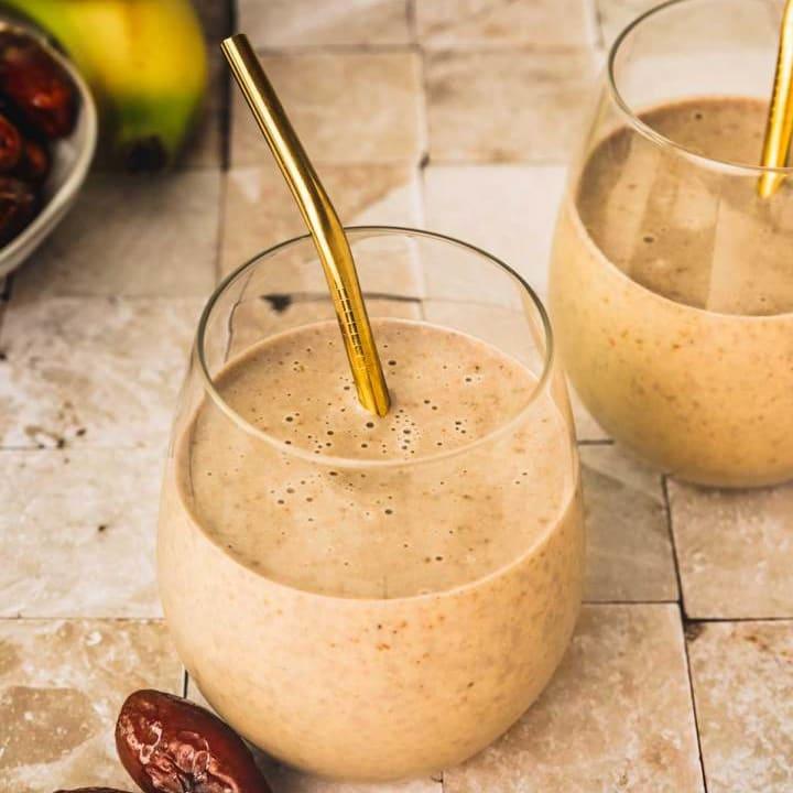 MilkShake Datte, Banane, Beurre de Cacahuéte et Noix