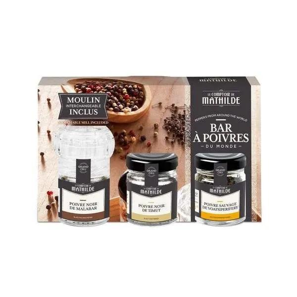 Coffret Bar À Poivres Du Monde, Le Comptoir De Mathilde.