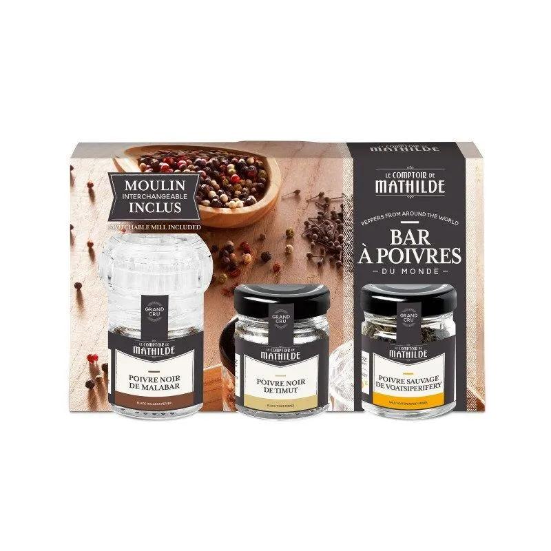 Coffret Bar À Poivres Du Monde, Le Comptoir De Mathilde.