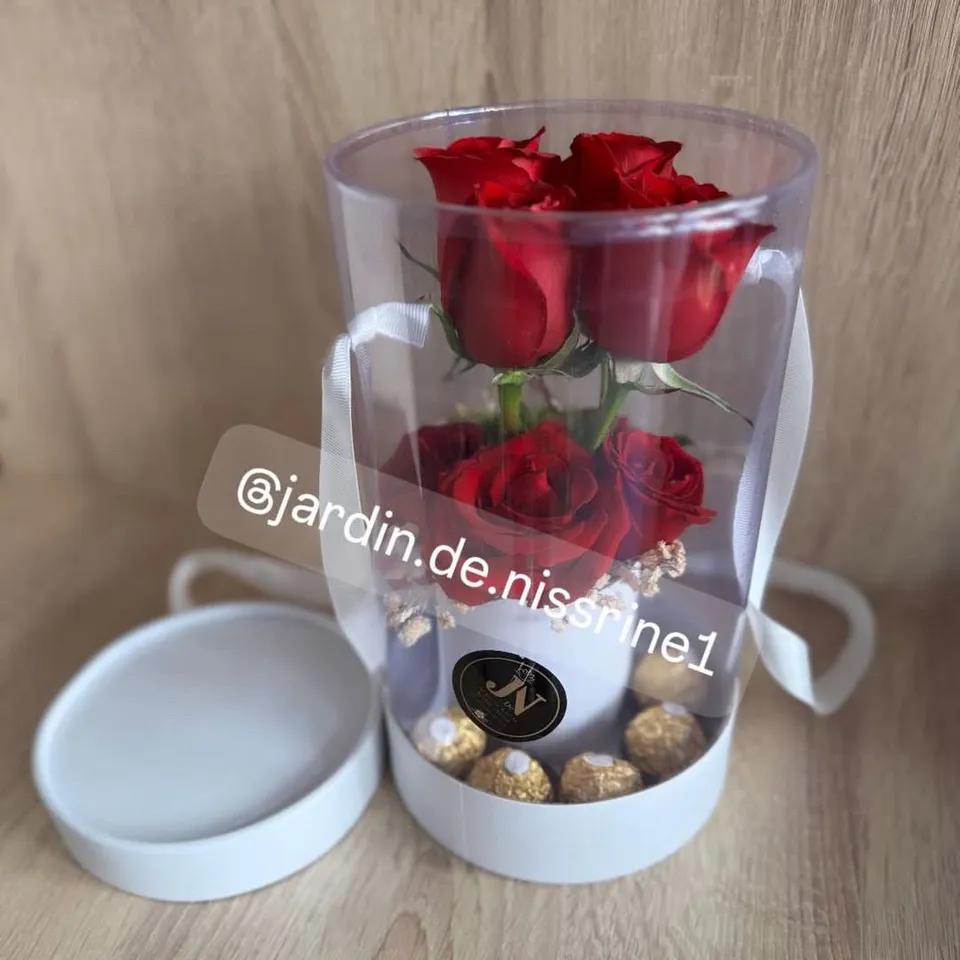 Fleurs rouge avec chocolat