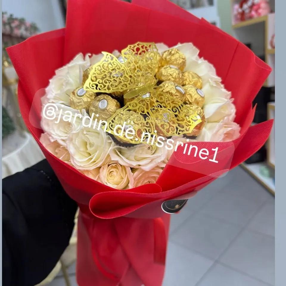 Fleurs blanc avec chocolat