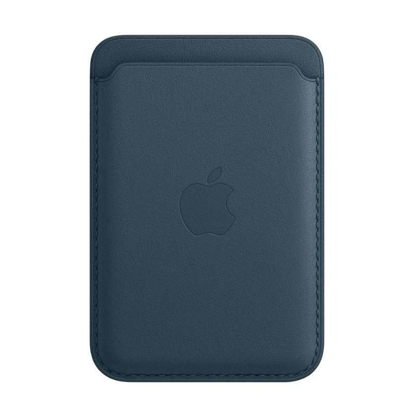 Leather wallet magsafe ( bleu )