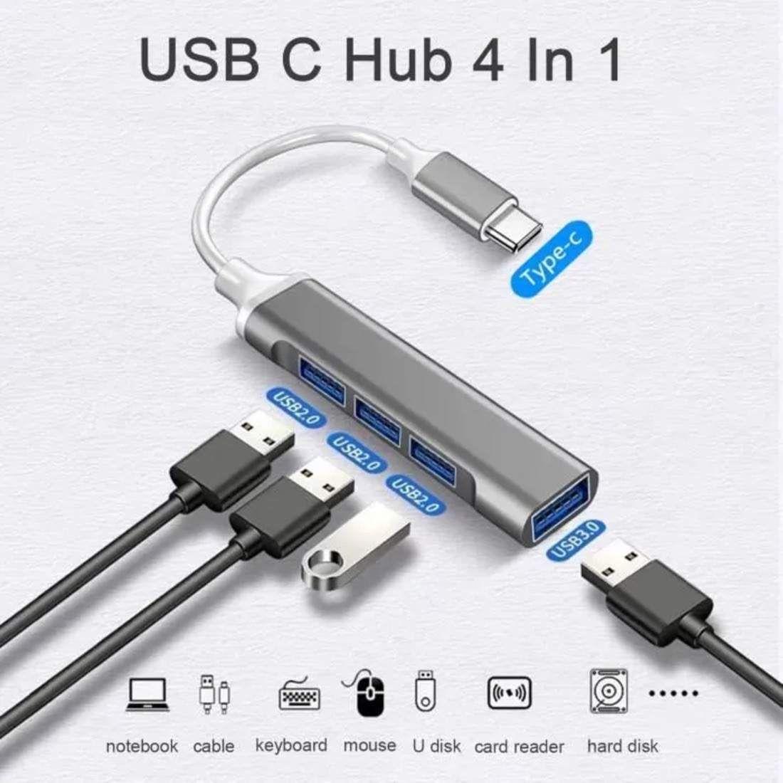 Type-c to usb hub 4 in 1