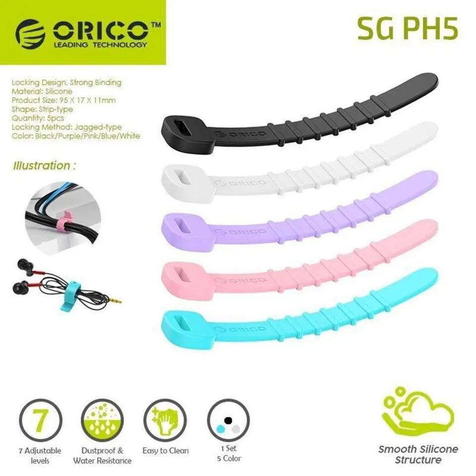 Pack 5 silicone cable fixer