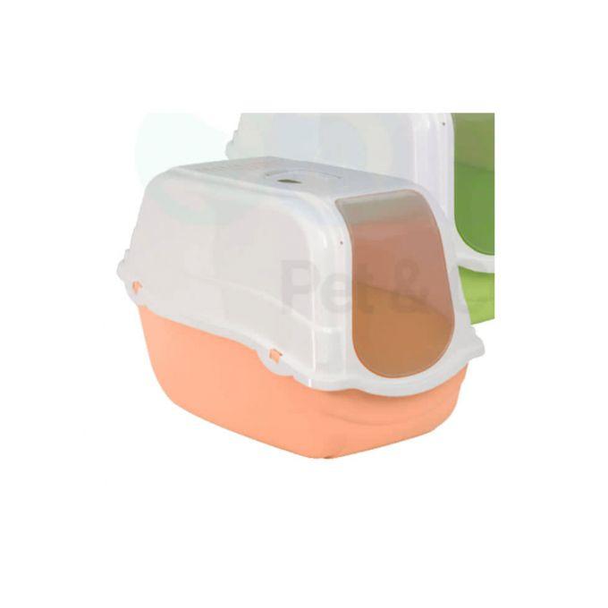 Bac à litière fermé dome romeo avec porte battante anti odeur avec son feutre filtrant biologique