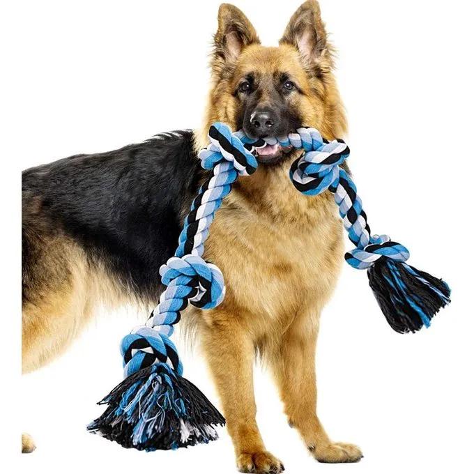 Riga corde jouet pour chien orange avec balle