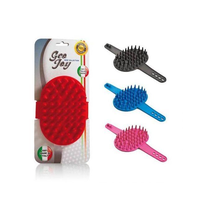 Brosse ovale en caoutchouc pour éliminer les poils morts et saletés de votre chien ou chat