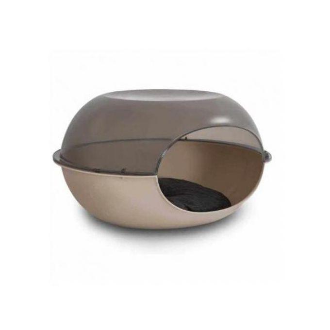 Luna panier beige fumé avec coussin