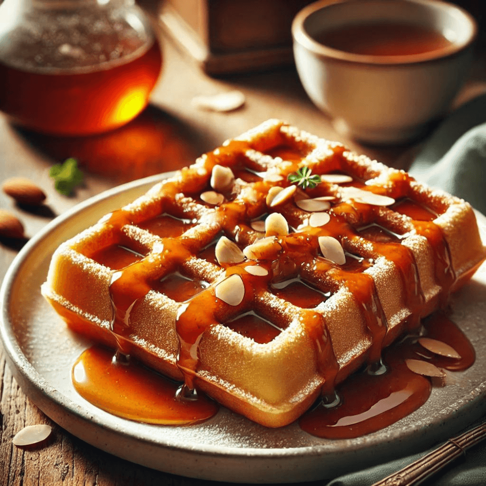 Gaufre Maison Caramel Amandes Effilées
