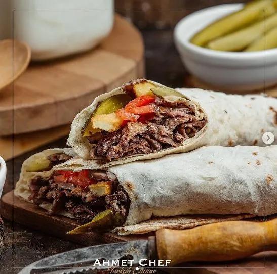 Wrap chawarma Menu avec frites