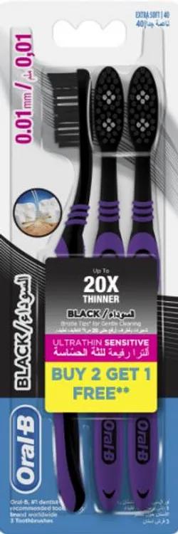Oral-b Pack 2 Brosses A Dents Ultrathin Black + 1 Offerte Reference Pck_ult003