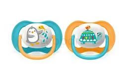Avent Sucette Ultra Air Animals Ortho 6-18mois Boy Peng/turt Ref Scf080/07 /unite
