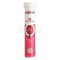 Biofar Fer Acide Folique Energie Feminine Boite De 20 Comprimes Effervescents