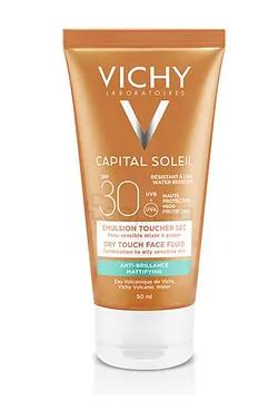 Vichy Capital Soleil Emulsion Anti-brillance Toucher Sec Invisible Peaux Mixtes A Grasses Spf50 50ml