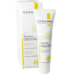 Dermina Sunlina Creme Solaire Minerale Unifiante Spf50+ 40ml