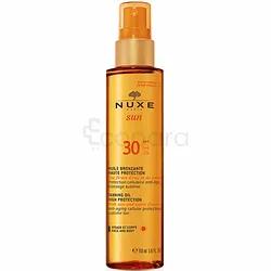 Nuxe Sun Huile Bronzante Visage Et Corps Haute Protection Spf30 150ml