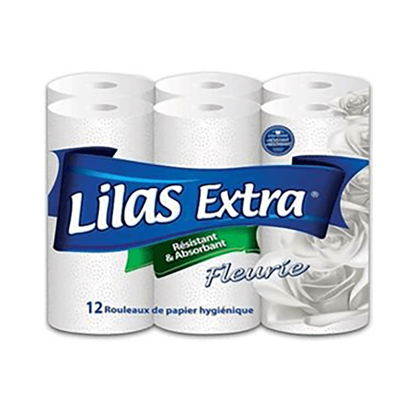 Lilas Papier Hygenique Fleurie Blanc-12 Rlx