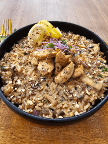 Riz Complet au Poulet Champignons