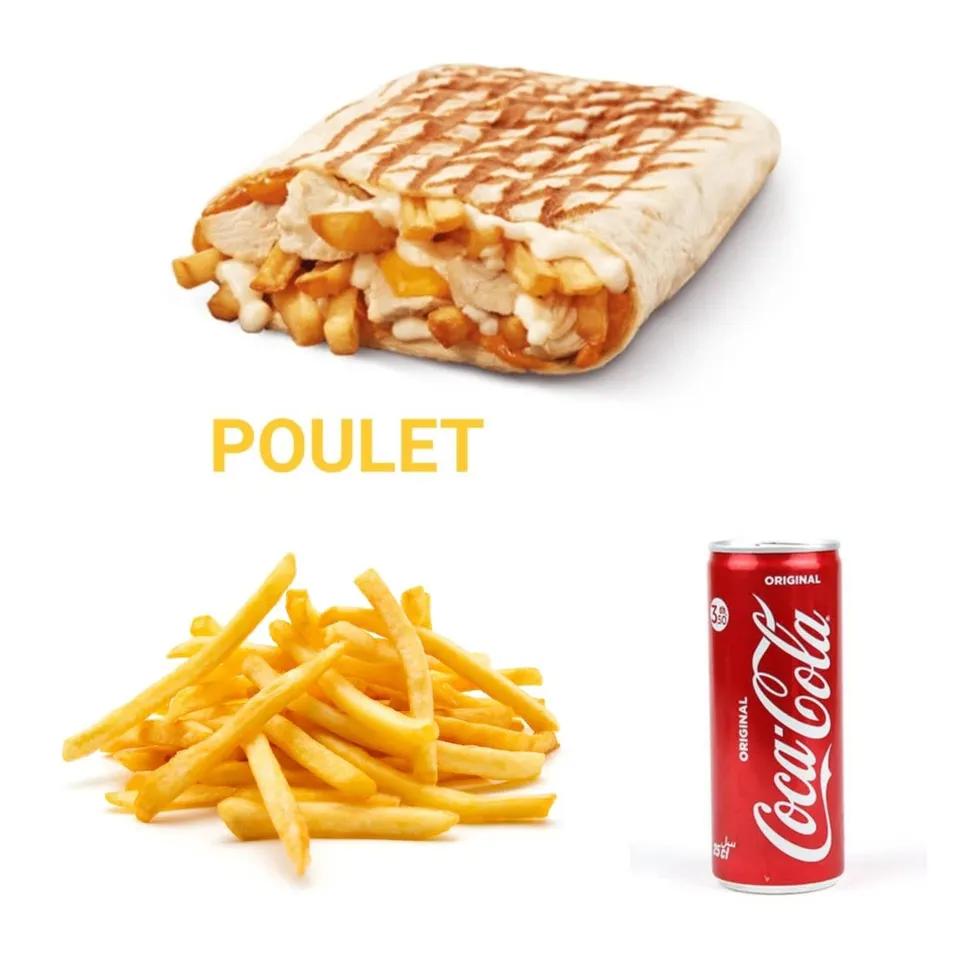 TACOS POULET + FRITE + COCA