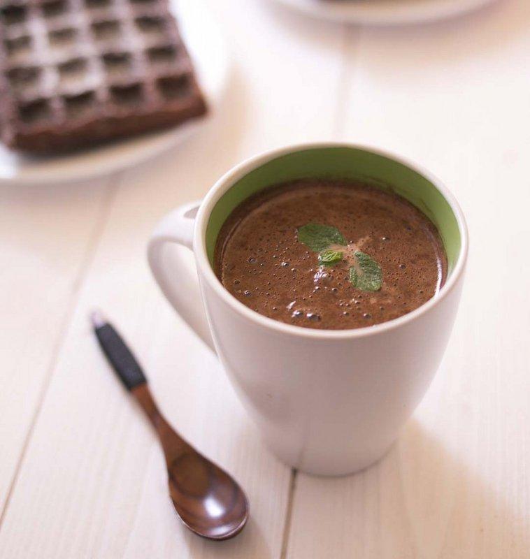 chocolat fondu à la menthe