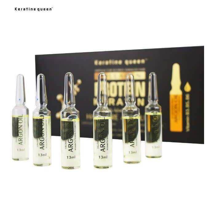 Keratine Queen 10 Ampoules Pour Soin Des Cheveux Vitamine B3, B5, B6, Argan