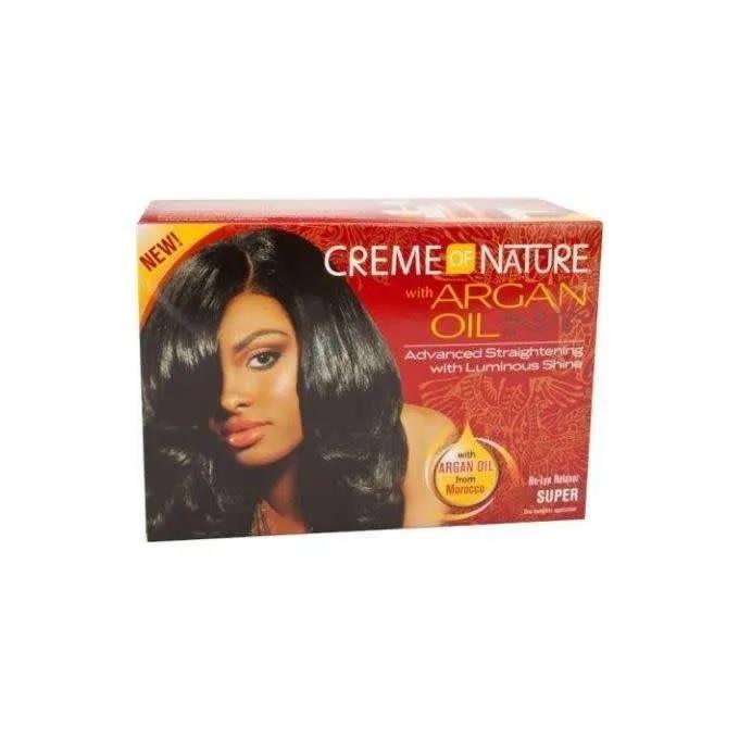 Creme Nature Défrisage Kit A L'hulle  D'argan -super- Cheveux Epais African