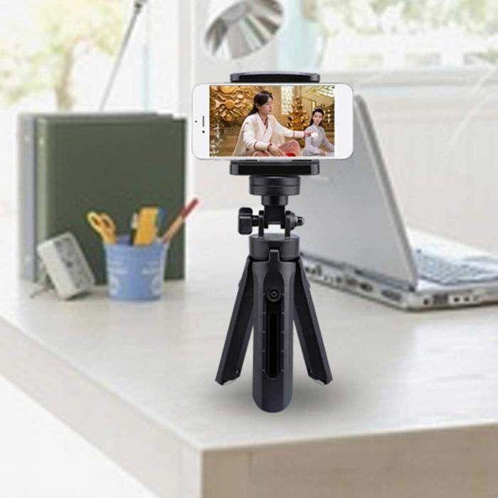 Mini Tripod Flexible  - Pour Selfie Telephone Et Caméra - Noir