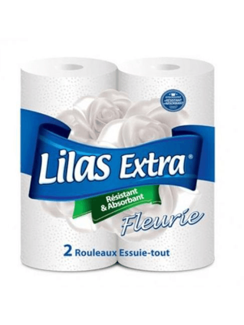 Lilas Essuie Tout Fleurie Blanc-2 Rl