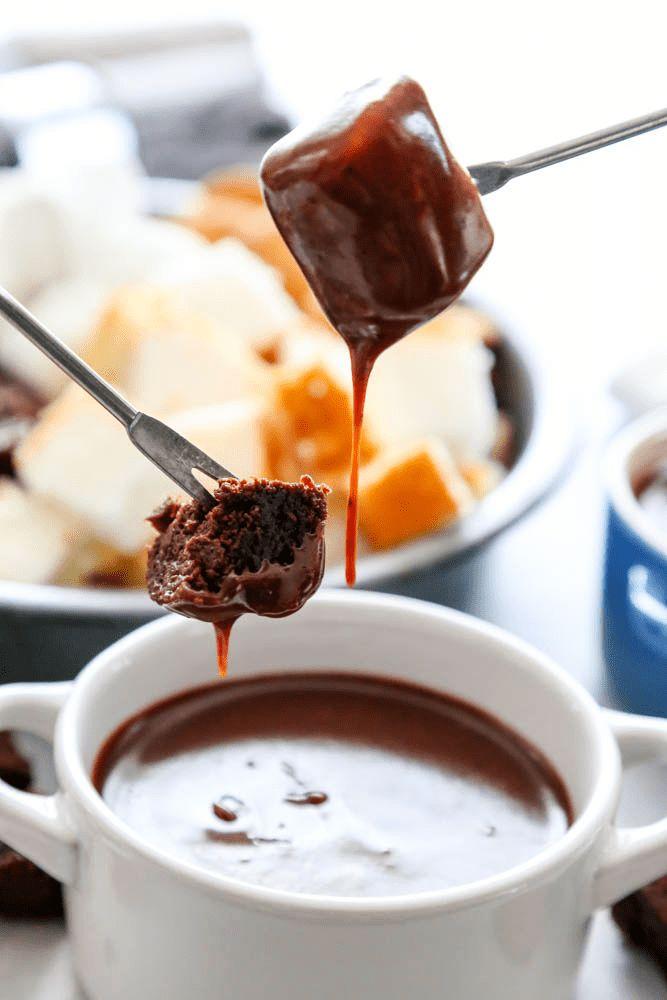 Fondue Au Chocolat Avec Brownies