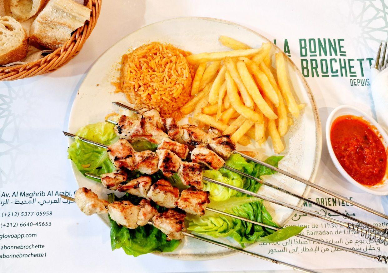 Plat brochettes dinde